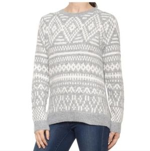 Cupcakes & Cashmere Grey Fair Isle Long Sleeve Sweater